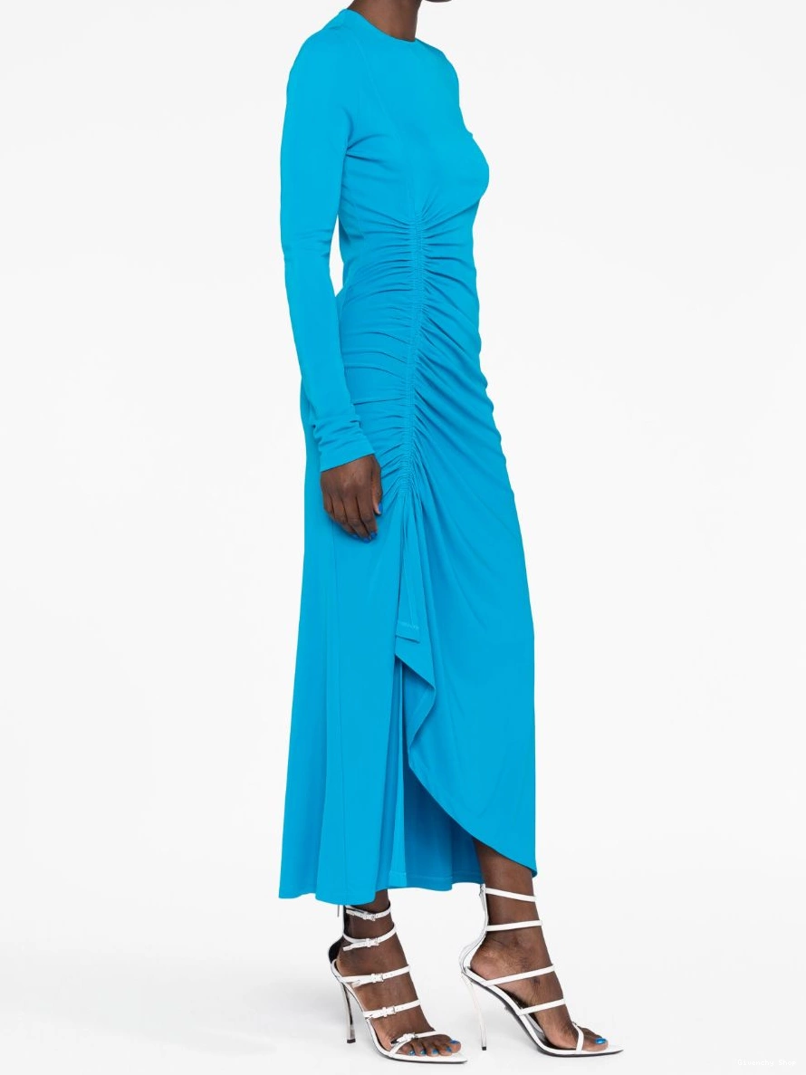 Cheap long-sleeve Women draped Givenchy dress maxi 0307