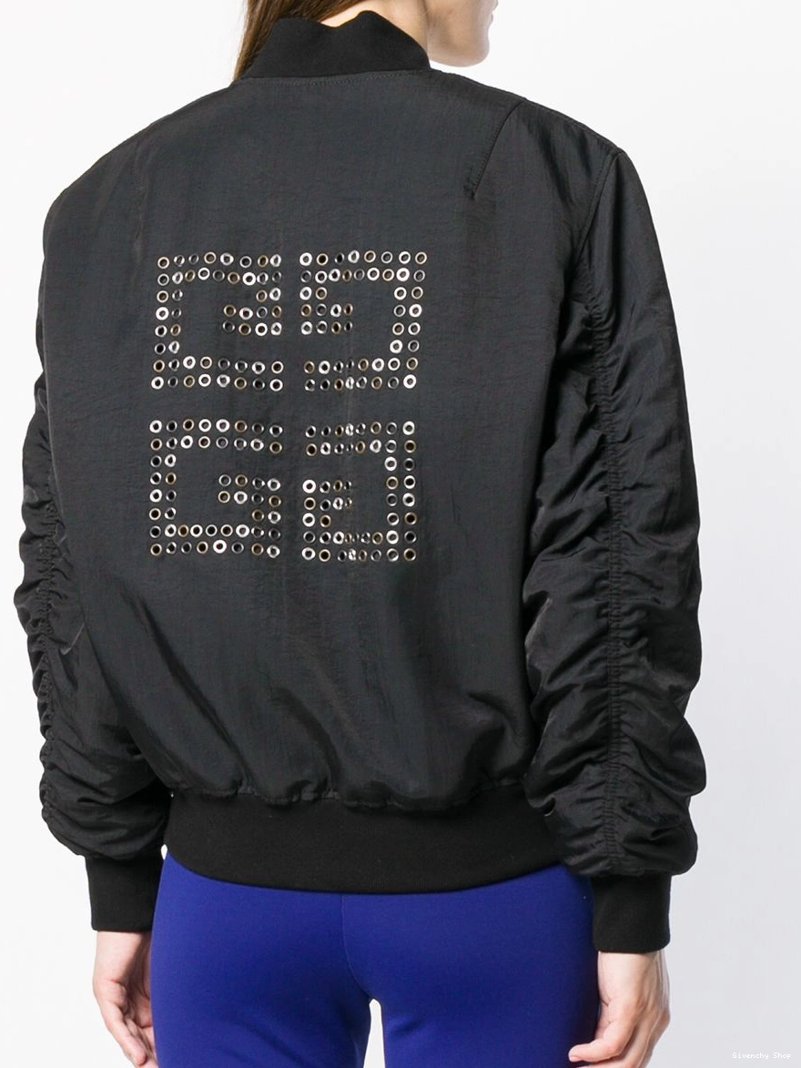 Affordable Women jacket eyelet Givenchy bomber logo 0314